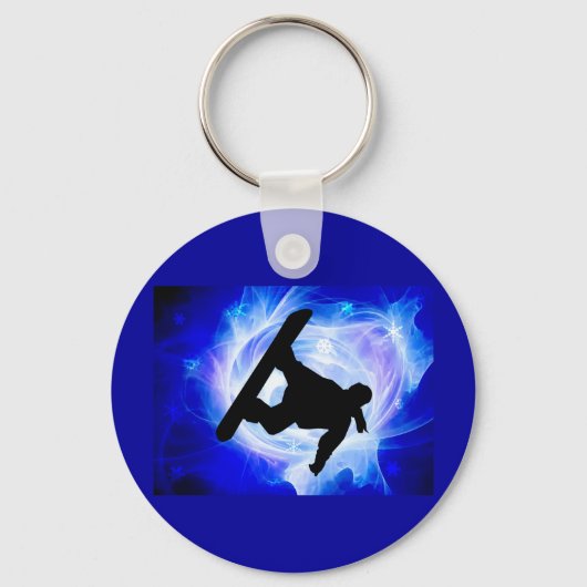 Blue Swirl Snowstorm Sleutelhanger (Voorkant)