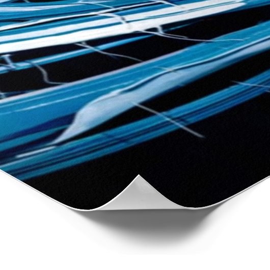 Blue Swirl Vrouw Model Poster Print Wandkunst (Hoek)