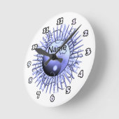 Blue Swirl Yin Yang Ronde Klok (Hoek)