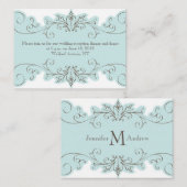 Blue Swirls Élégantes Cartes De Réception De Maria (Devant / Derrière)