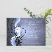 Blue Swirls Invitation Kaart (Staand voorkant)