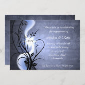 Blue Swirls Invitation Kaart (Voorkant / Achterkant)