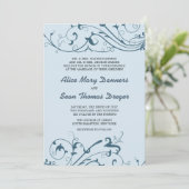 Blue Swirls - invitations de mariage (Debout devant)