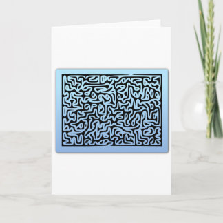Blue Swirls Maze Feestdagen Kaart