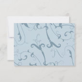 Blue Swirls - Responskaarten RSVP Kaartje (Achterkant)