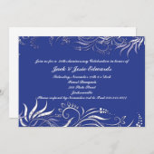 Blue Swirly Jubileum Invitation Kaart (Voorkant / Achterkant)
