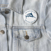 Blue Swordfish Aangepaste tekst Ronde Button 5,7 Cm (In situ)