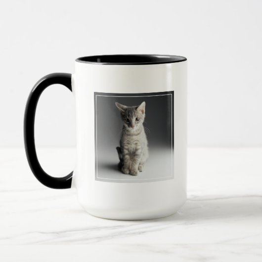 Blue Tabby Kitten Mok (Links)