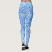 Blue Tahitian Tapa Print Leggings (Achterkant)
