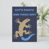 Blue Tailed Skink gepersonaliseerde feestuitnodigi Kaart (Staand voorkant)