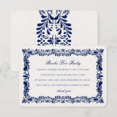 Blue Talavera Carrelage Livres Baby Invitation Ins (Devant / Derrière)