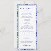 Blue Talavera Espagnol Programme de mariage mexica (Dos)