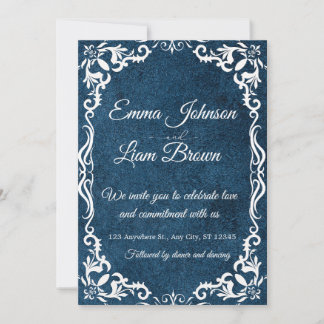 Blue Talavera Mexican Spanish Wedding Invitation