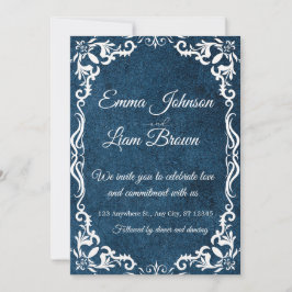 Blue Talavera Mexican Spanish Wedding Invitation Kaart