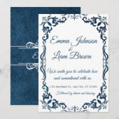 Blue Talavera Mexican Spanish Wedding Invitation Kaart (Voorkant / Achterkant)