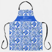 Blue Talavera Spaans tegels gepersonaliseerde gesc Schort (Voorkant)