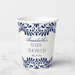 Blue Talavera Tegel Spaans Fiesta Baby shower Papieren Bekers