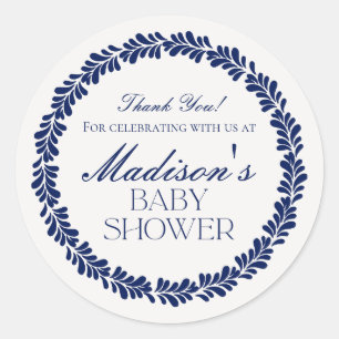 Blue Talavera Tegel Spaans Fiesta Baby shower Ronde Sticker