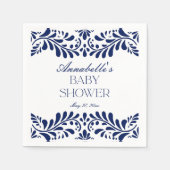 Blue Talavera Tegel Spaans Fiesta Baby shower Servet (Voorkant)