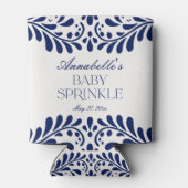 Blue Talavera Tegel Spaans Fiesta Baby Sprinkle Blikjeskoeler (Achterkant)