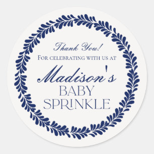 Blue Talavera Tegel Spaans Fiesta Baby Sprinkle Ronde Sticker