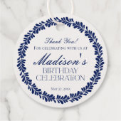 Blue Talavera Tegel Spaans Fiesta Verjaardagskring Bedankjes Labels (Achterkant)