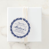 Blue Talavera Tegel Spaans Fiesta Verjaardagskring Bedankjes Labels (In situ)