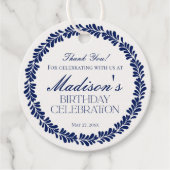 Blue Talavera Tegel Spaans Fiesta Verjaardagskring Bedankjes Labels (Voorkant)