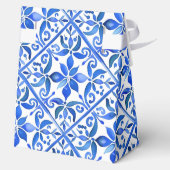 Blue Talavera tegels bruiloft Bedankdoosjes (Achterkant)