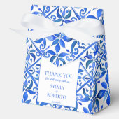 Blue Talavera tegels bruiloft Bedankdoosjes (Voorkant)