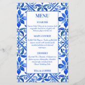 Blue Talavera Vintage espagnol carreaux menu maria (Devant)