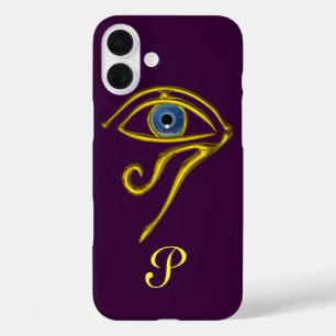 BLUE TALISMAN, GOLD HORUD EYE MONOGRAM Paars iPhone 16 Plus Hoesje