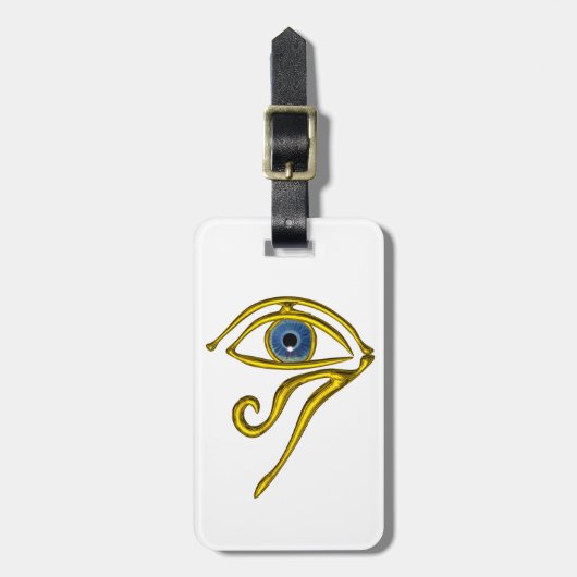 BLUE TALISMAN, GOLD HORUS EYE Black White Bagagelabel (Voorkant verticaal)
