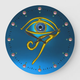BLUE TALISMAN Horus Eye, Turquoise Blauwgroen Grote Klok