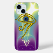 BLUE TALISMAN MONOGRAM Blauwgroen, Paars wit Case-Mate iPhone Case (Achterkant)