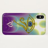 BLUE TALISMAN MONOGRAM Blauwgroen, Paars wit Case-Mate iPhone Case (Achterkant (horizontaal))