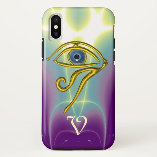 BLUE TALISMAN MONOGRAM Blauwgroen, Paars wit Case-Mate iPhone Case (Achterkant)