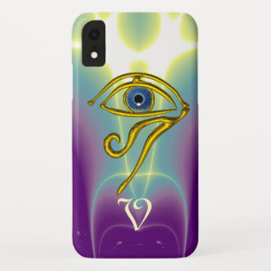 BLUE TALISMAN MONOGRAM Blauwgroen, Paars wit iPhone XR Hoesje
