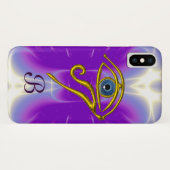 BLUE TALISMAN MONOGRAM Pink Fuchsia Paars Case-Mate iPhone Case (Achterkant (horizontaal))