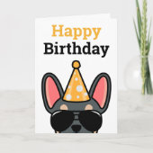 Blue Tan French Bulldog Bonne carte d'anniversaire (Devant)