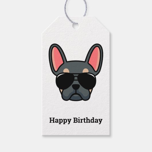Blue Tan French Bulldog Gift Labels Cadeaulabel (Voorkant)