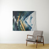 Blue Tan Mountain Scene Wandkleed (In Situ (horizontaal))