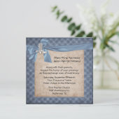 Blue & Tan Rustic Western Theme Weddenschap Kaart (Staand voorkant)