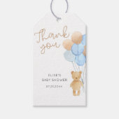 Blue Tan Teddy Bear-ballonnen Gift Labels Cadeaulabel (Voorkant)