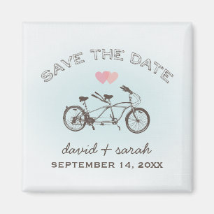 Blue Tandem Bicycle Save the Date Magnet Magneet