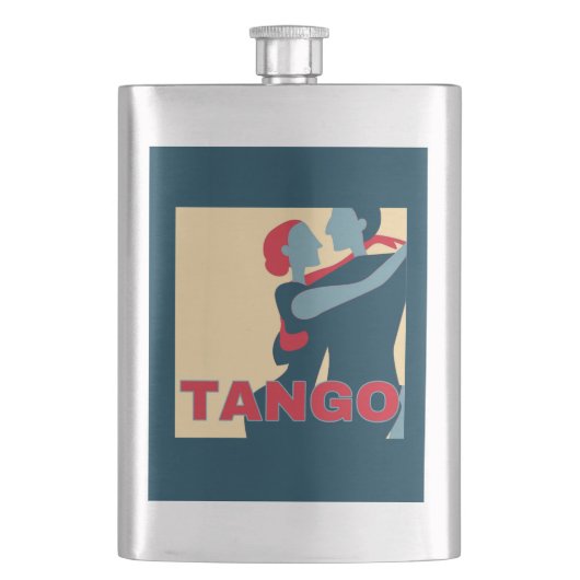 Blue Tango Poster Pop Art Flask Flacon (Voorkant)