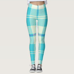 Blue Tartan Pattern Leggings