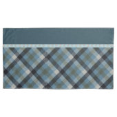 Blue Tartan Pillowcase Kussensloop (Voorkant-Links)