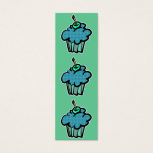 Blue Tartan Plaid Cupcake bladwijzer Mini Visitekaartjes