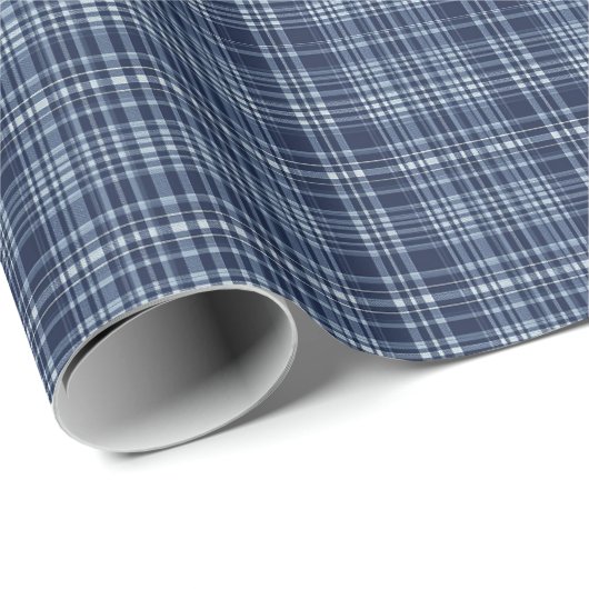 Blue Tartan Plaid Pattern Background Cadeaupapier (Rol Hoek)